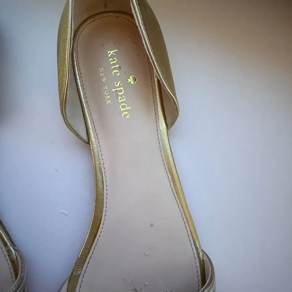 Kate Spade Metallic Gold Flats 7.5 - Picture 2 of 5